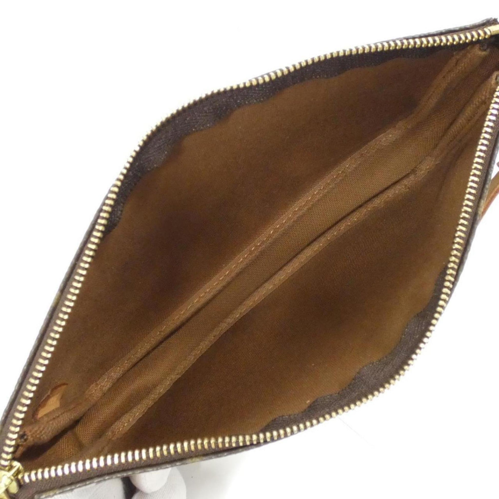 Louis Vuitton Pochette Accessoire, Brown, Canvas, clutch