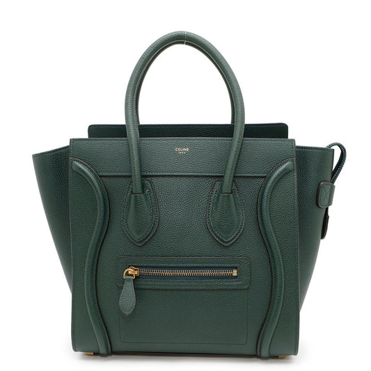Céline Micro Luggage, Green, Leather, handbag