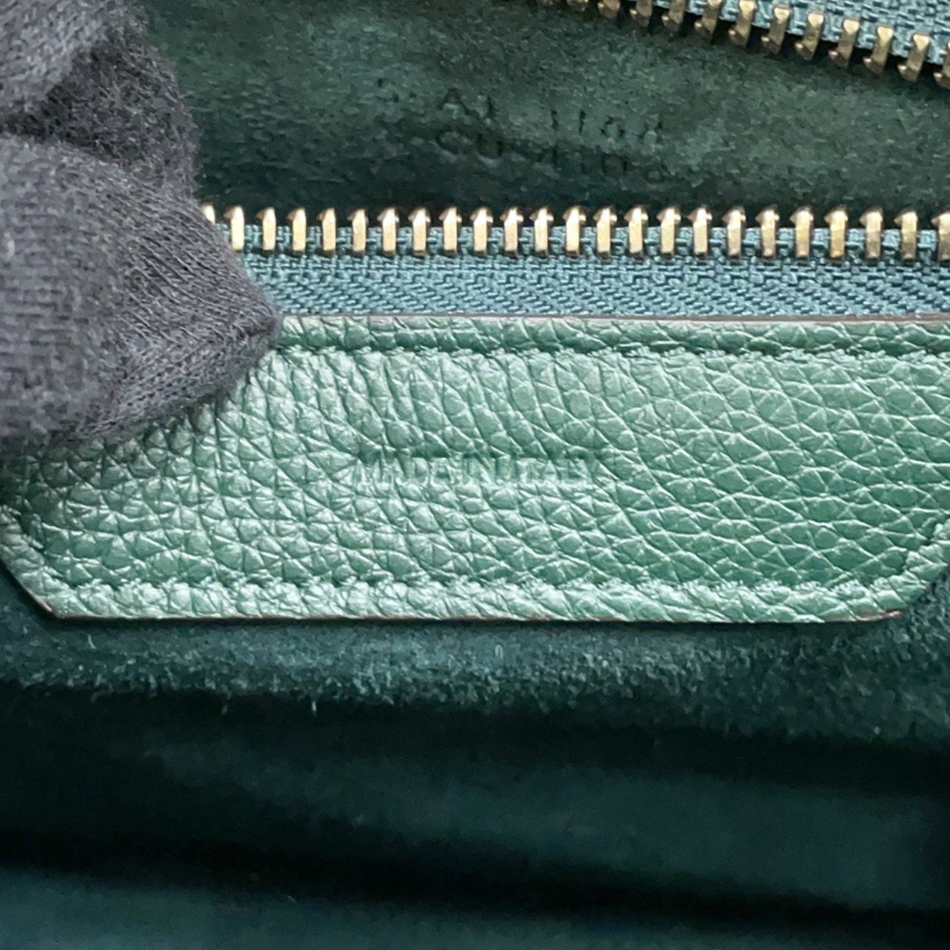 Céline Micro Luggage, Green, Leather, handbag
