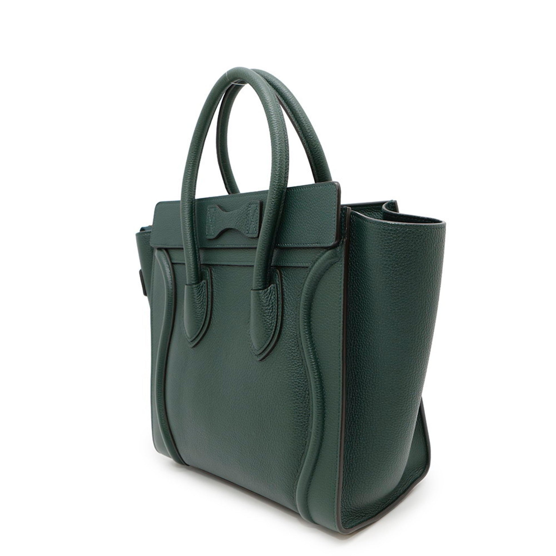 Céline Micro Luggage, Green, Leather, handbag