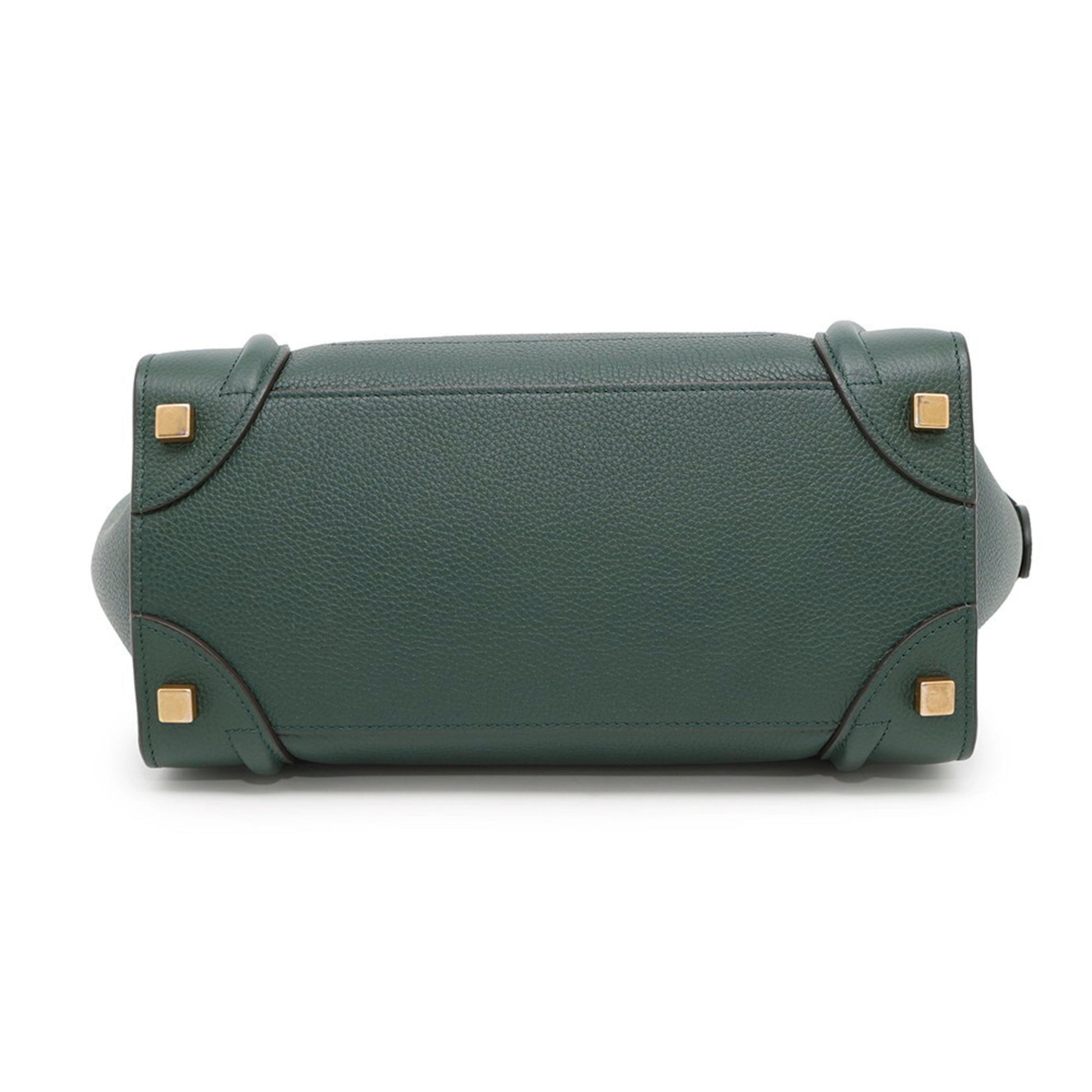Céline Micro Luggage, Green, Leather, handbag