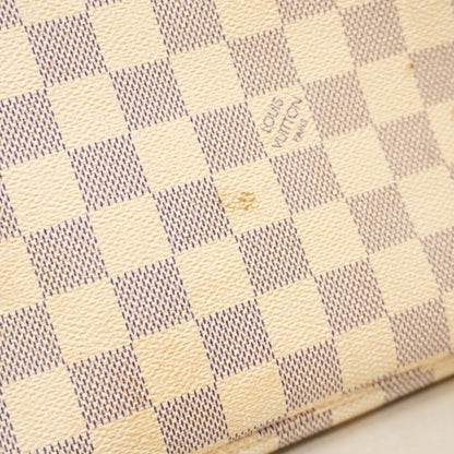 Louis Vuitton Neverfull MM, White, Canvas, tote