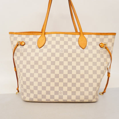 Louis Vuitton Neverfull MM, White, Canvas, tote