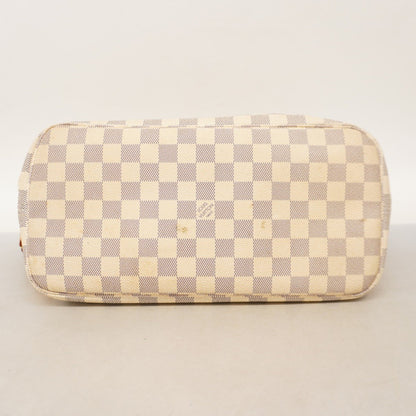 Louis Vuitton Neverfull MM, White, Canvas, tote