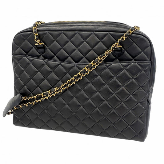 Chanel Matelassé, Black, Leather, shoulder