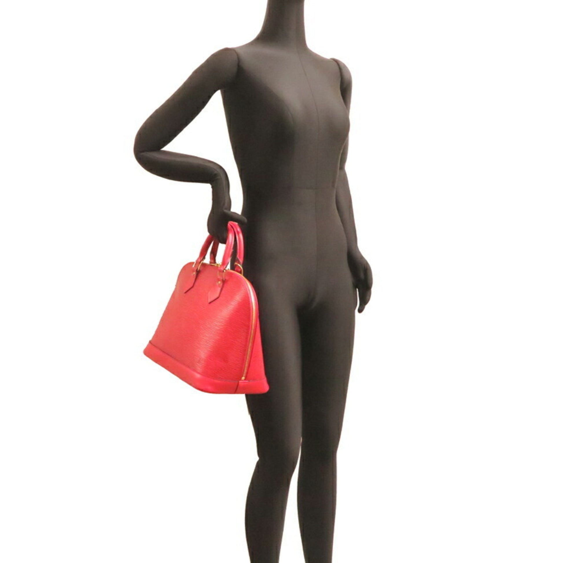 Louis Vuitton Alma, Red, Leather, handbag