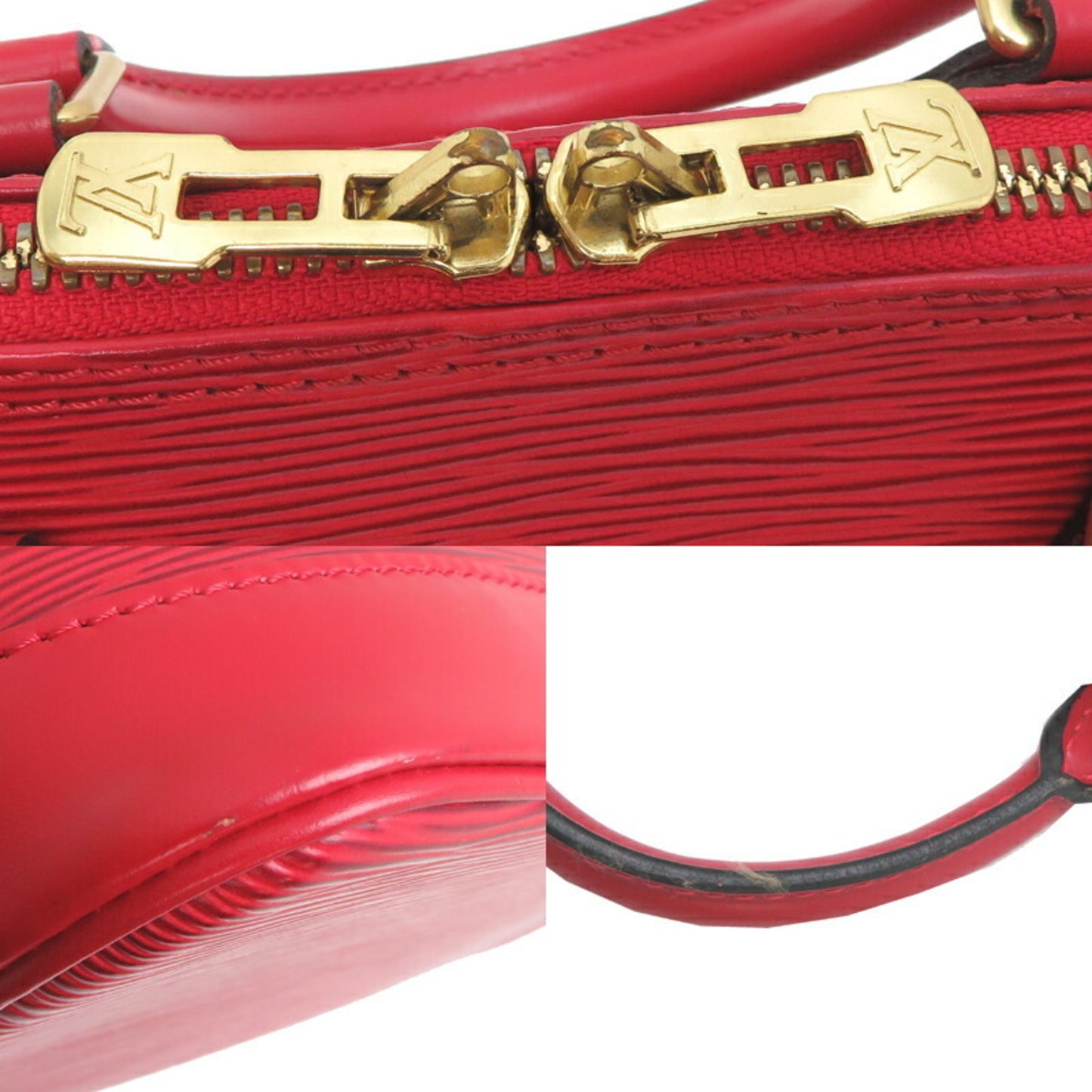 Louis Vuitton Alma, Red, Leather, handbag