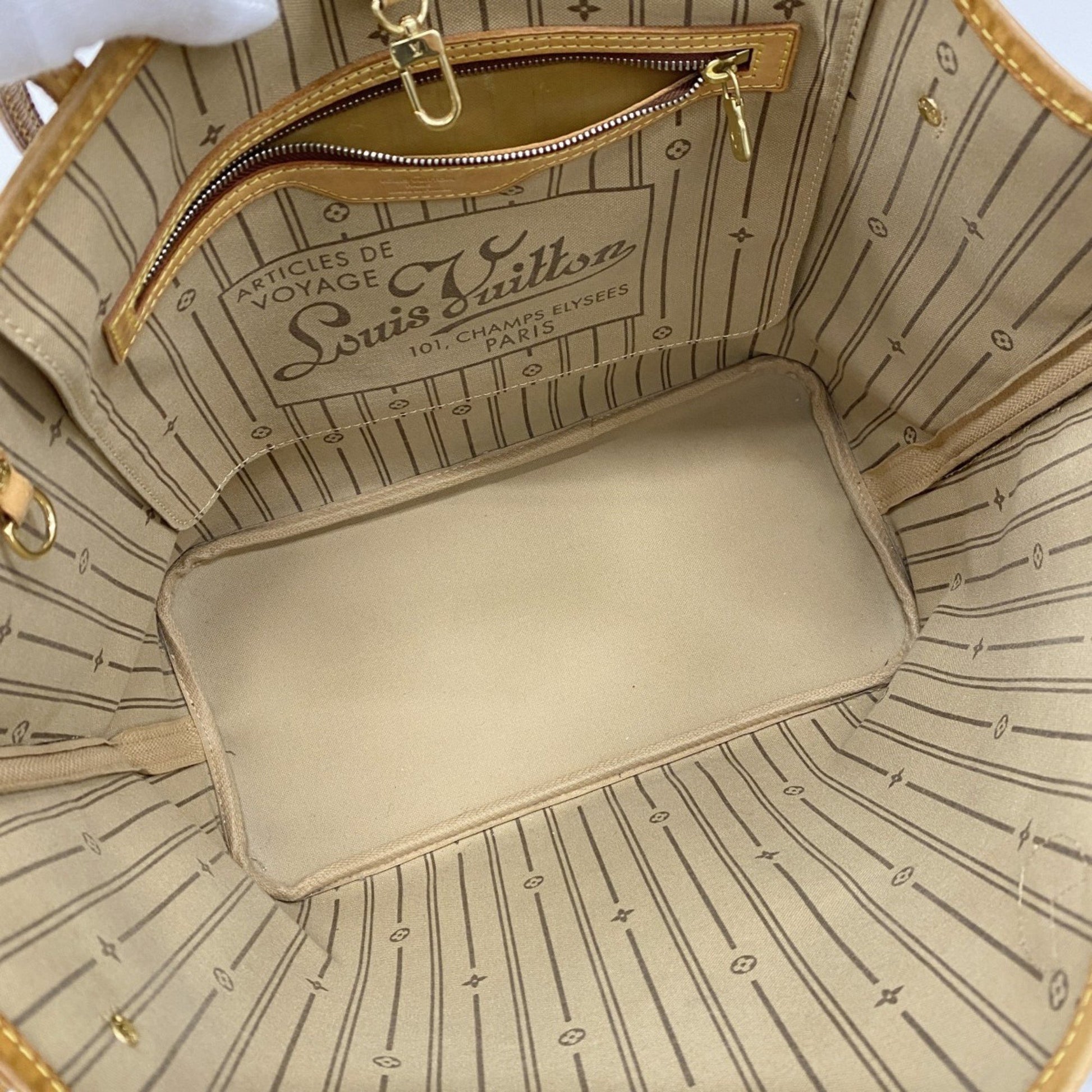 Louis Vuitton Neverfull MM, Brown, Canvas, tote