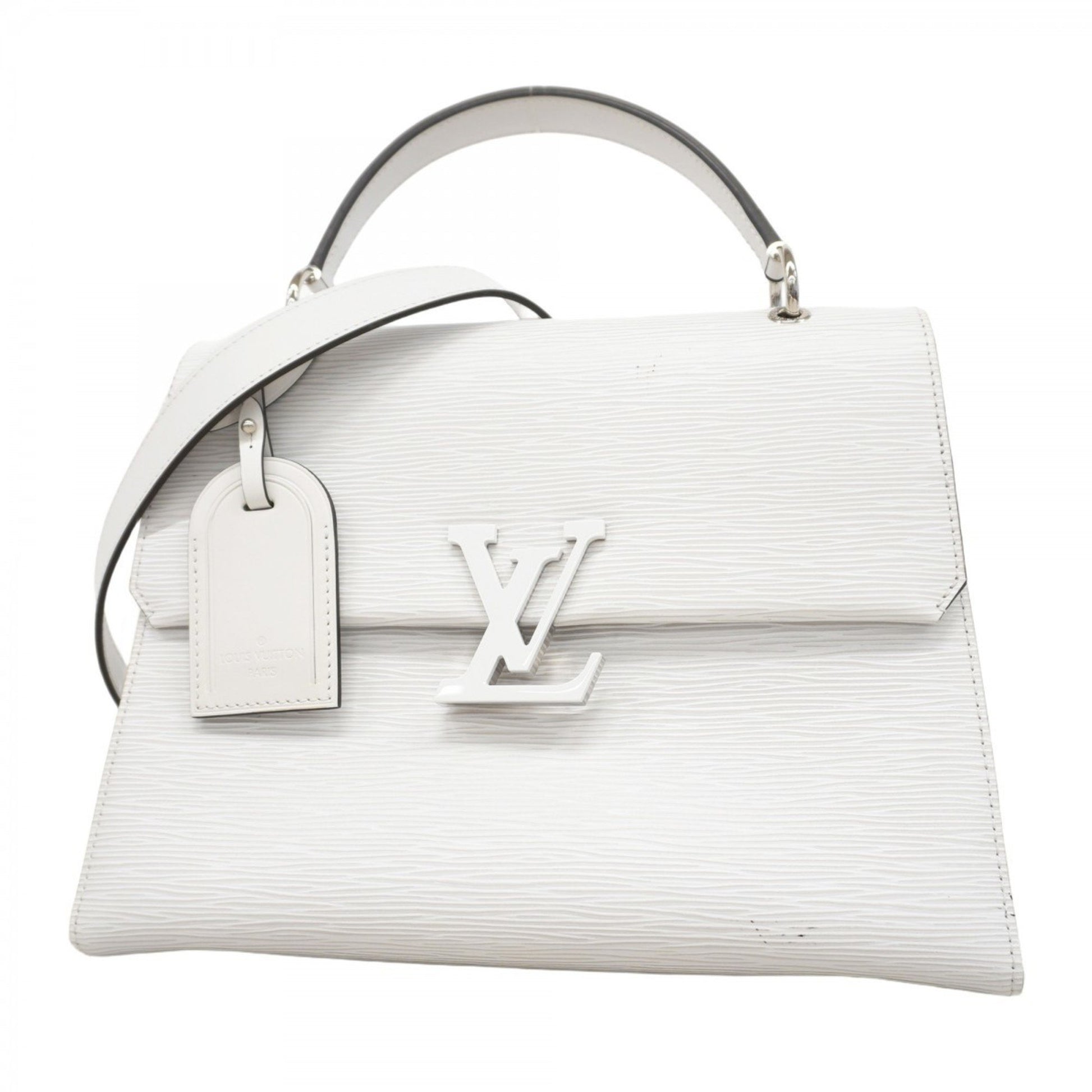 Louis Vuitton Grenelle, White, Leather, handbag