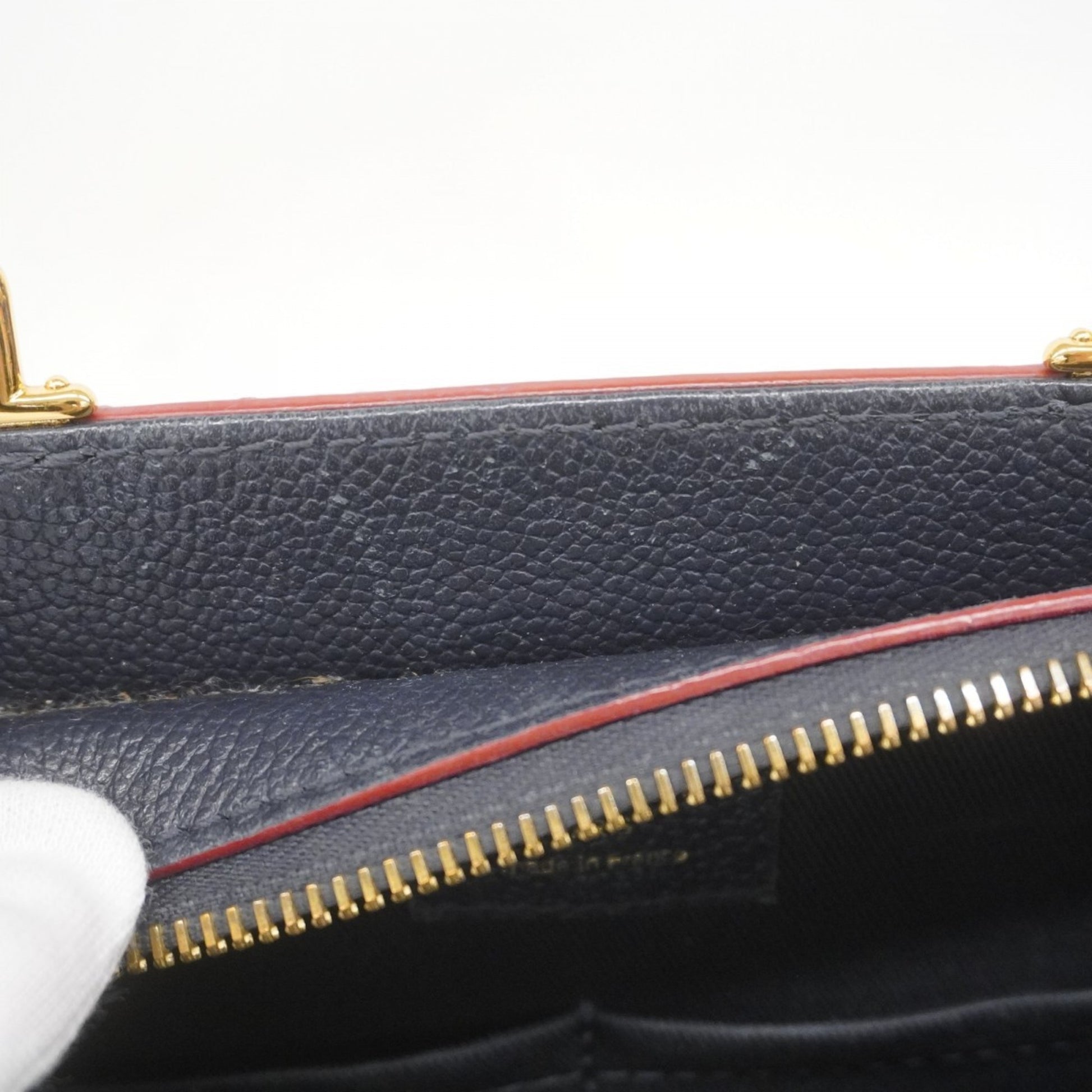Louis Vuitton Three, Navy, Leather, handbag