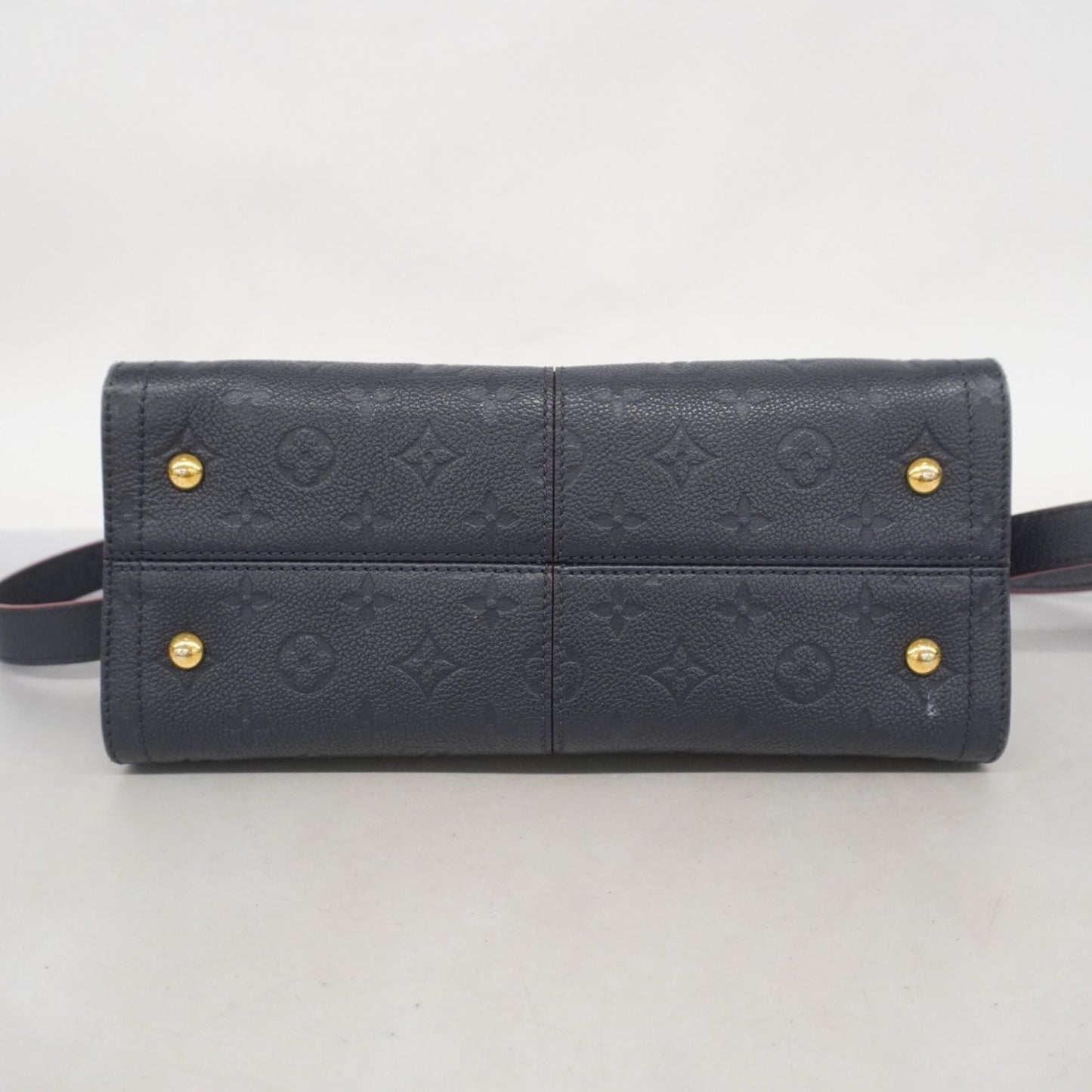 Louis Vuitton Three, Navy, Leather, handbag