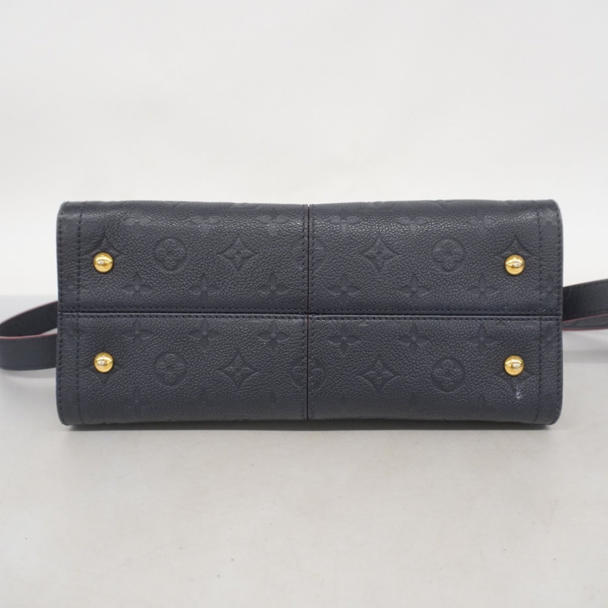 Louis Vuitton Three, Navy, Leather, handbag