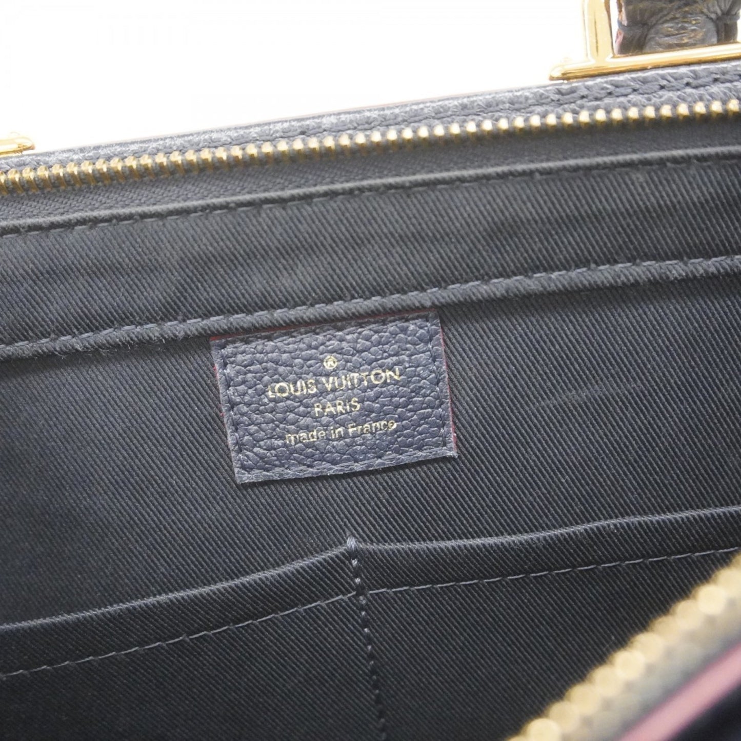 Louis Vuitton Three, Navy, Leather, handbag