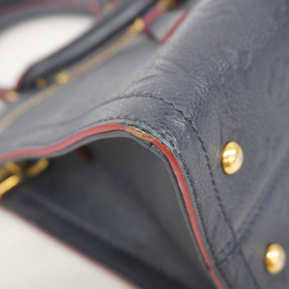 Louis Vuitton Three, Navy, Leather, handbag
