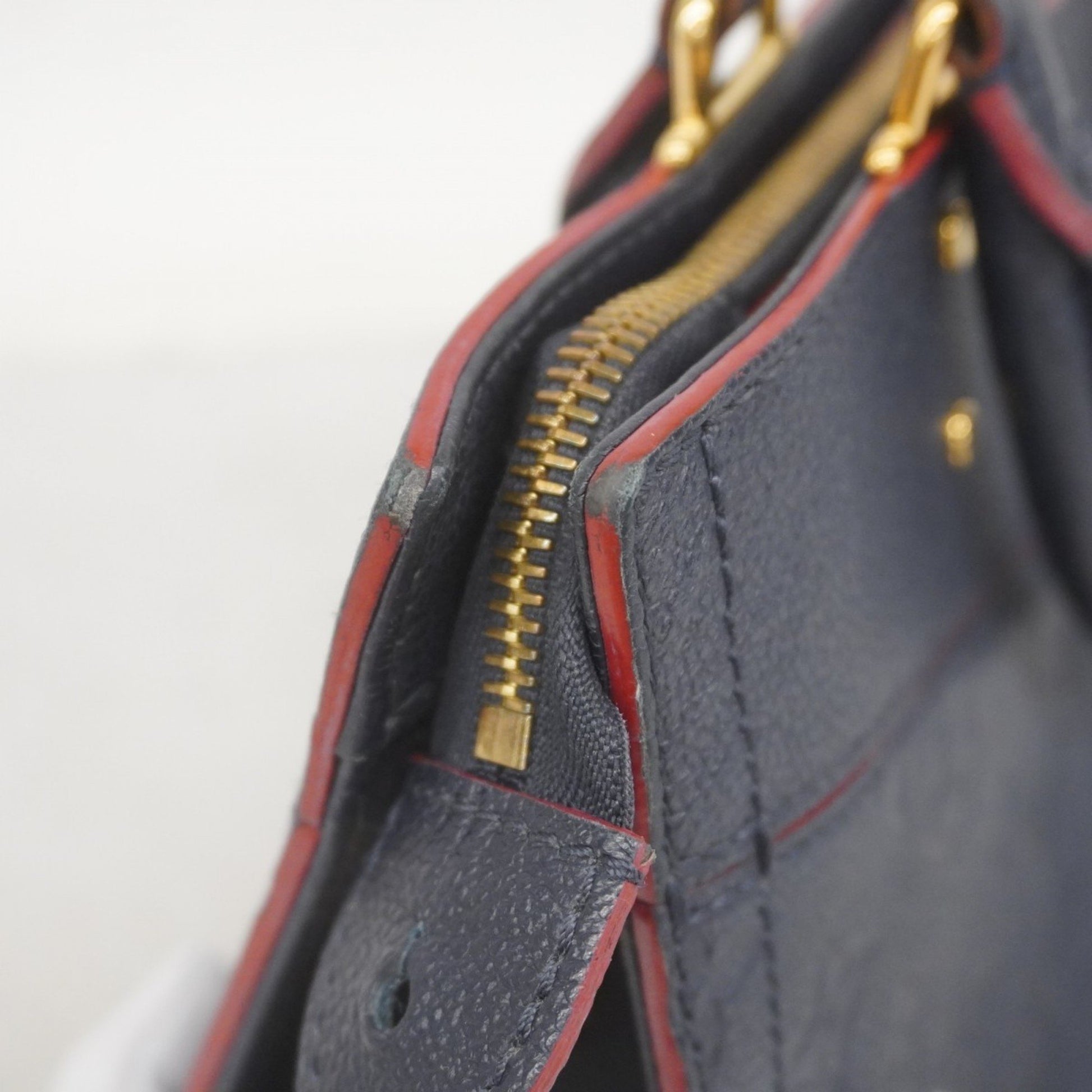 Louis Vuitton Three, Navy, Leather, handbag