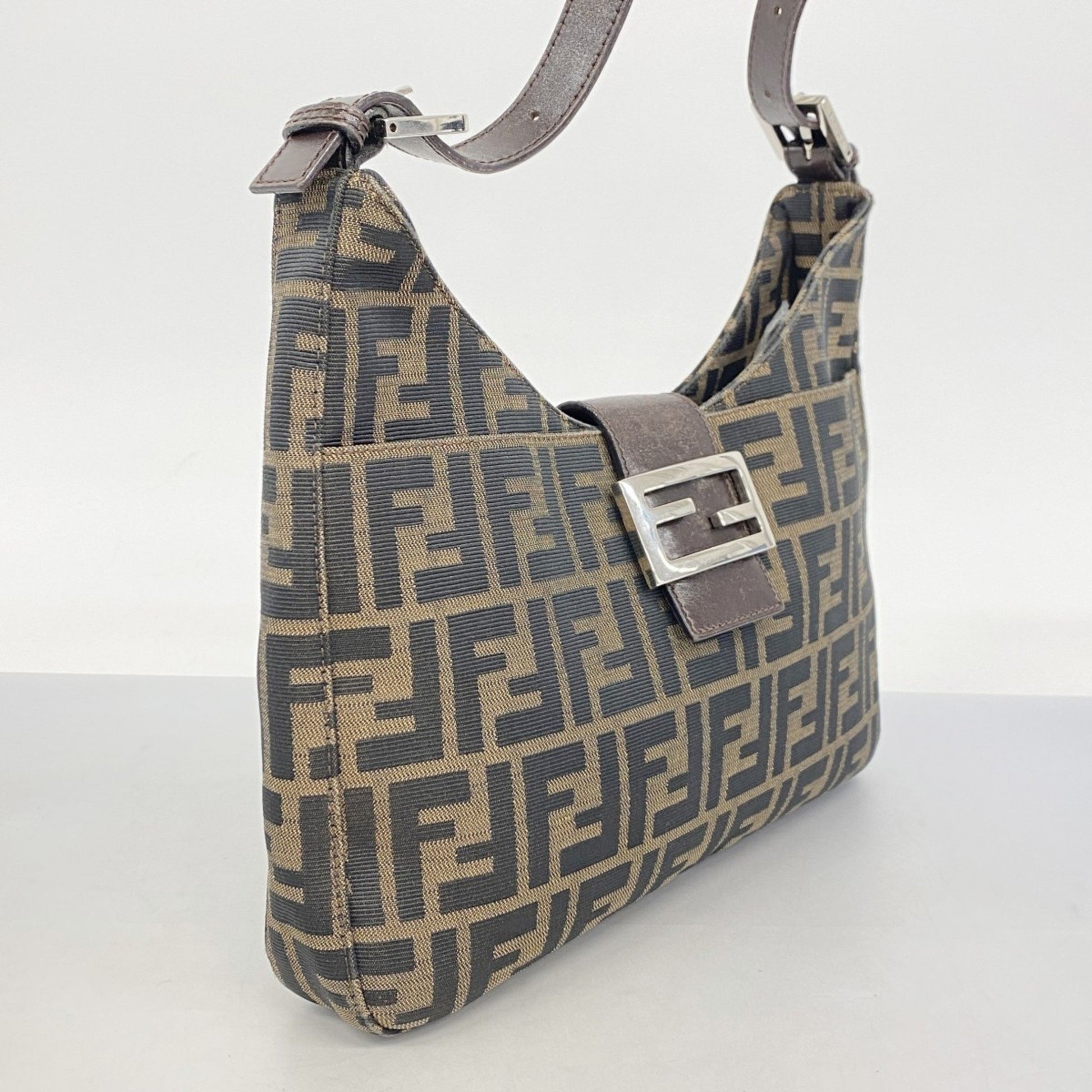 Fendi Zucca, Brown, Canvas, handbag