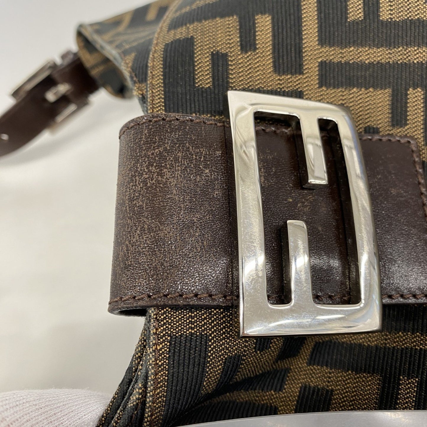 Fendi Zucca, Brown, Canvas, handbag