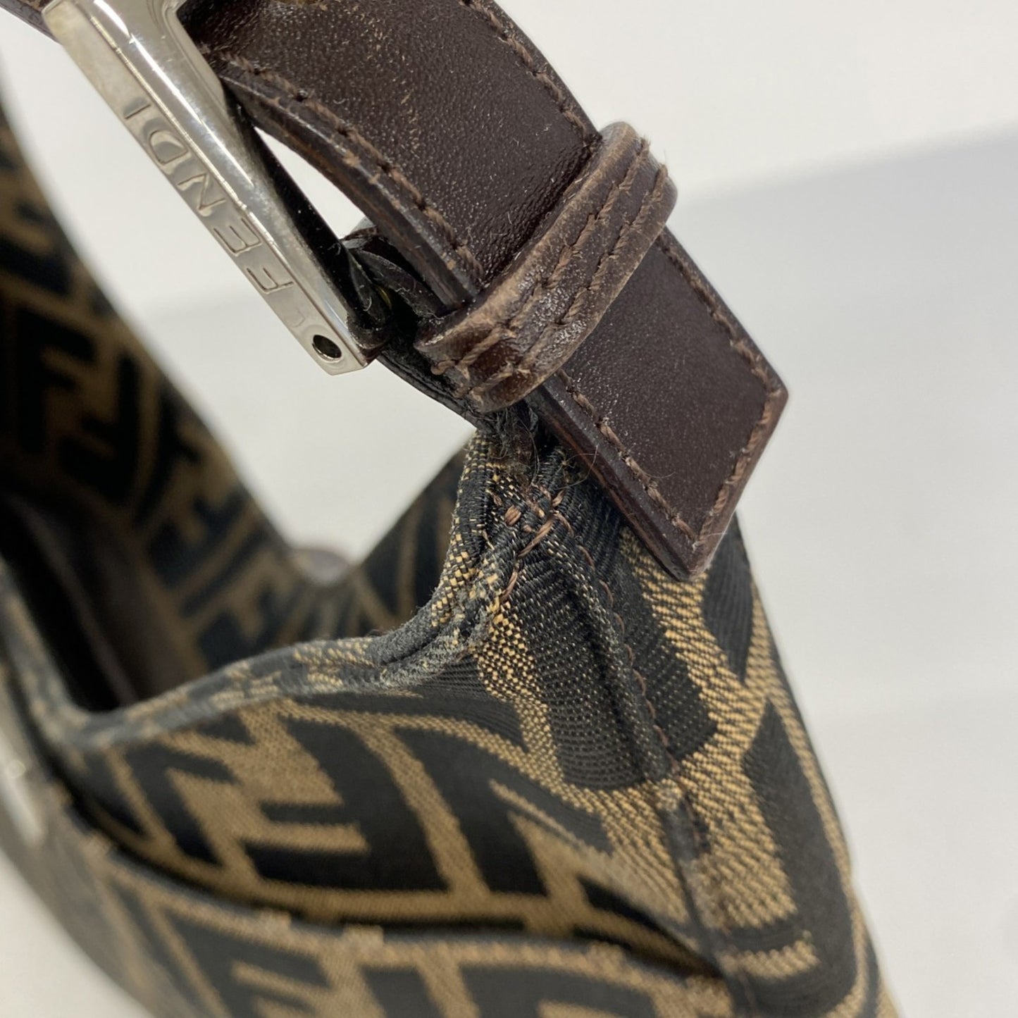 Fendi Zucca, Brown, Canvas, handbag