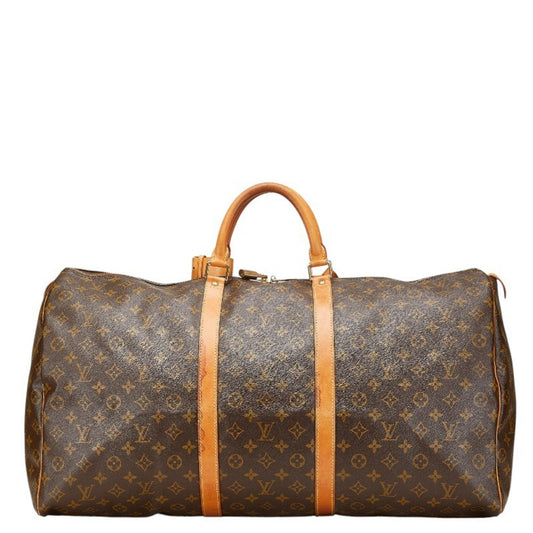 Louis Vuitton Keepall 60, Brown, Canvas, travel