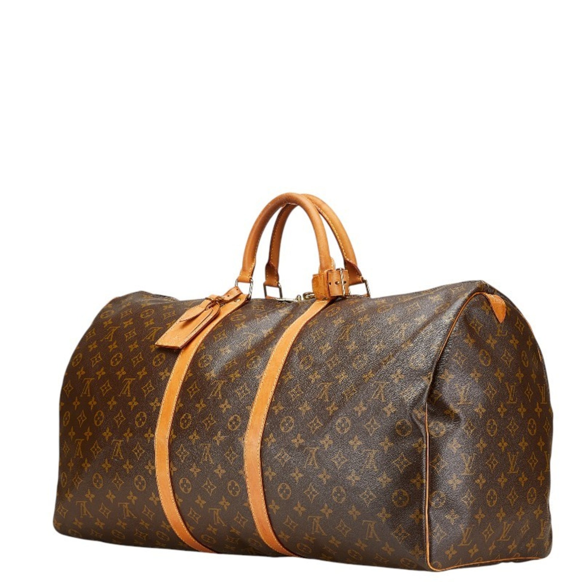 Louis Vuitton Keepall 60, Brown, Canvas, travel