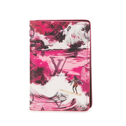 Louis Vuitton Pocket Organizer, Pink, Canvas, wallet