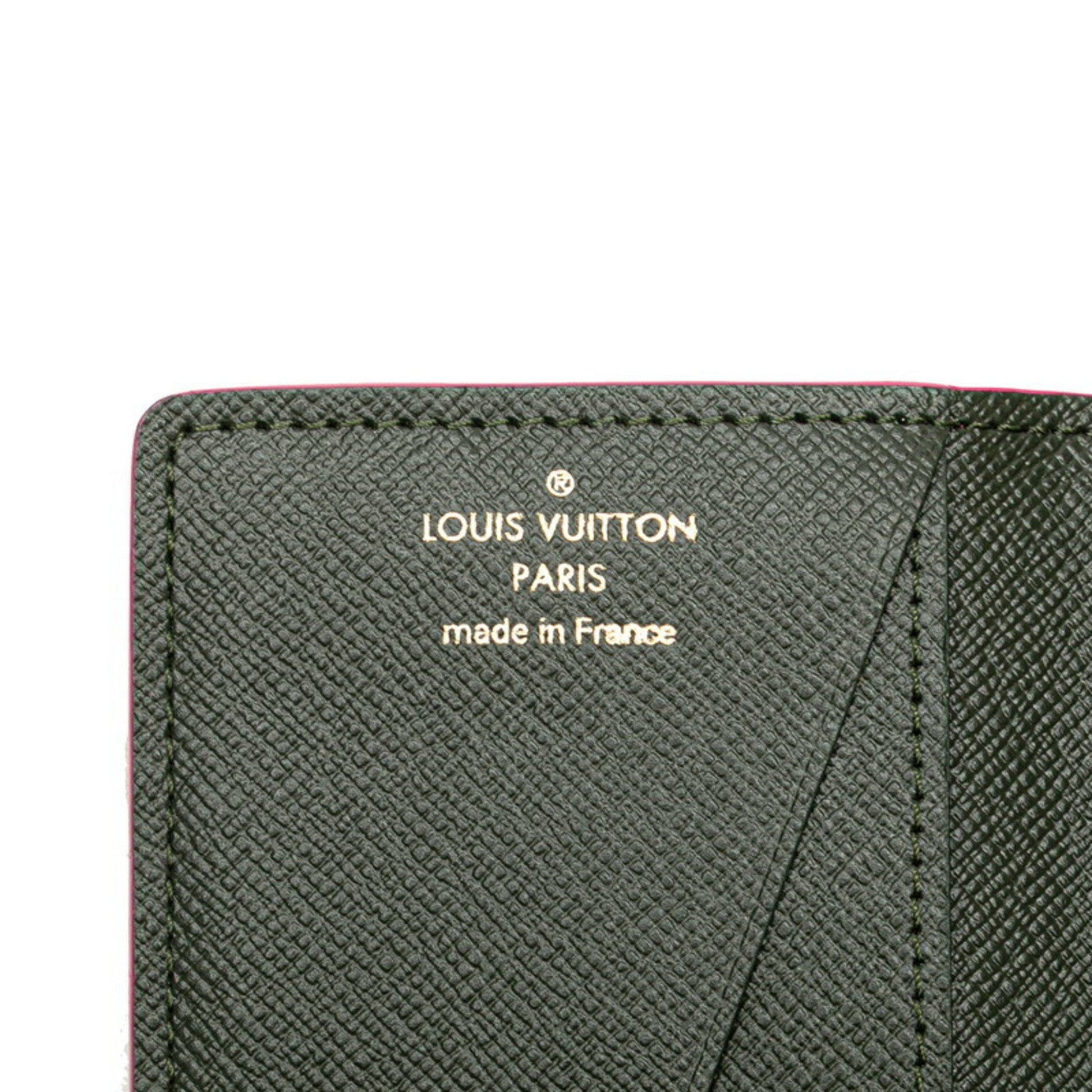Louis Vuitton Pocket Organizer, Pink, Canvas, wallet