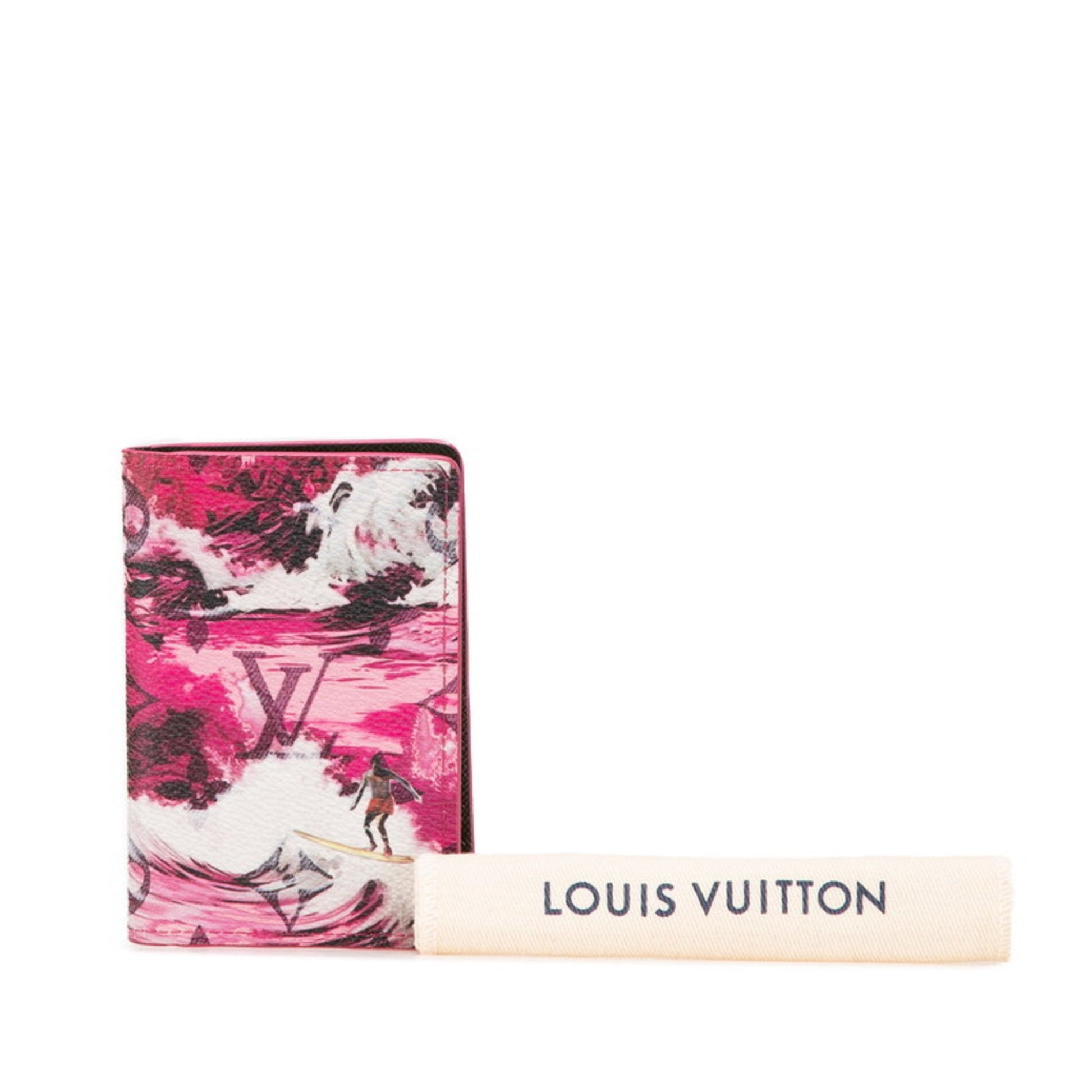 Louis Vuitton Pocket Organizer, Pink, Canvas, wallet