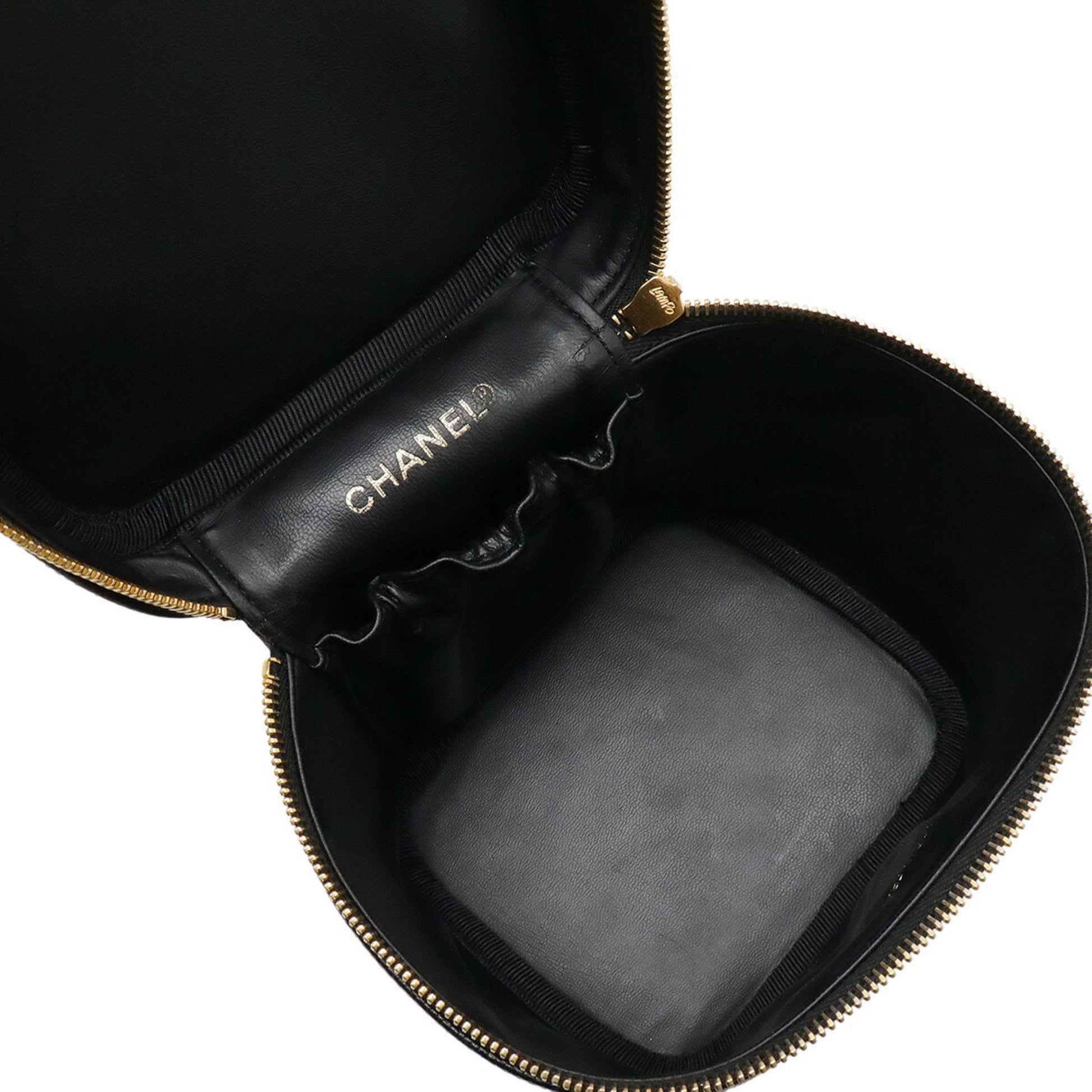 Chanel Vanity, Black, Leather, clutch