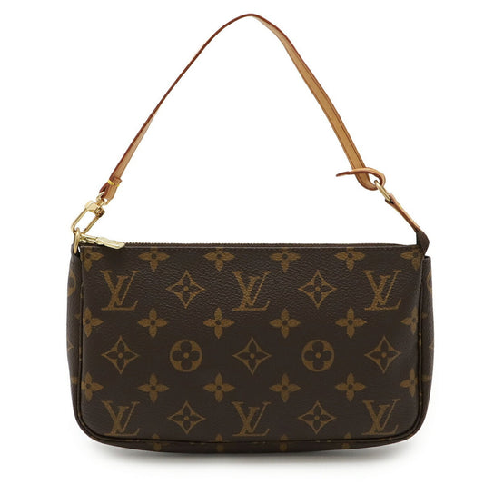 Louis Vuitton Pochette Accessoire, Brown, Canvas, clutch