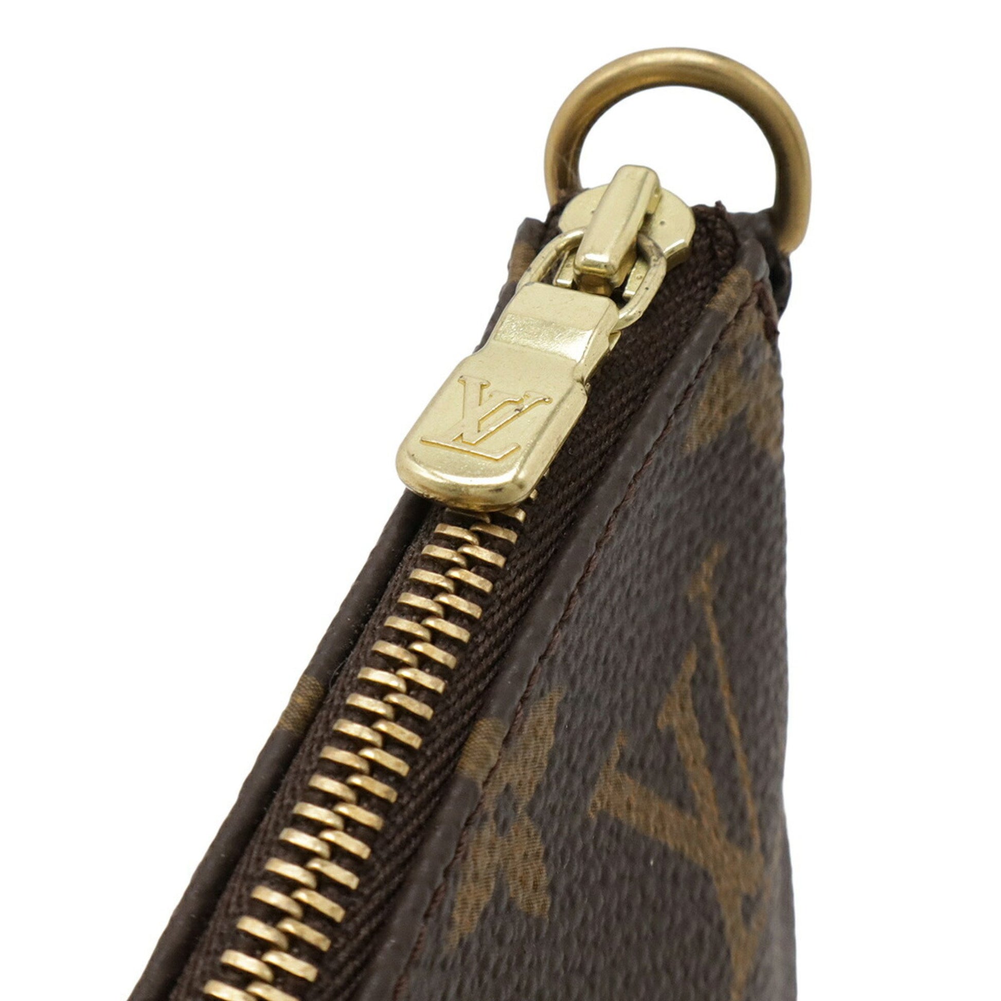 Louis Vuitton Pochette Accessoire, Brown, Canvas, clutch