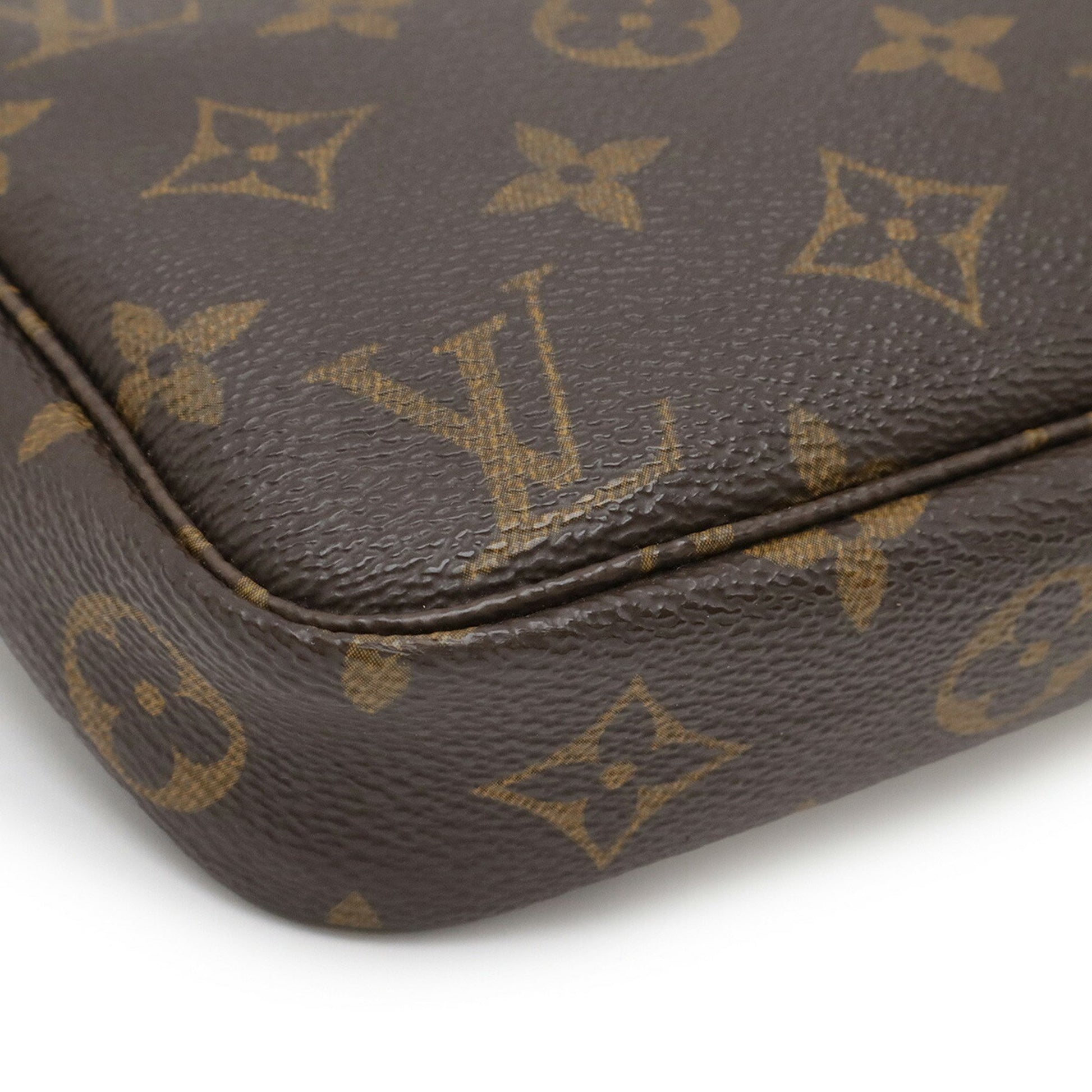 Louis Vuitton Pochette Accessoire, Brown, Canvas, clutch