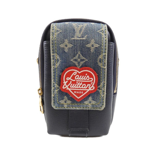 Louis Vuitton Iphone case, Navy, Leather, clutch