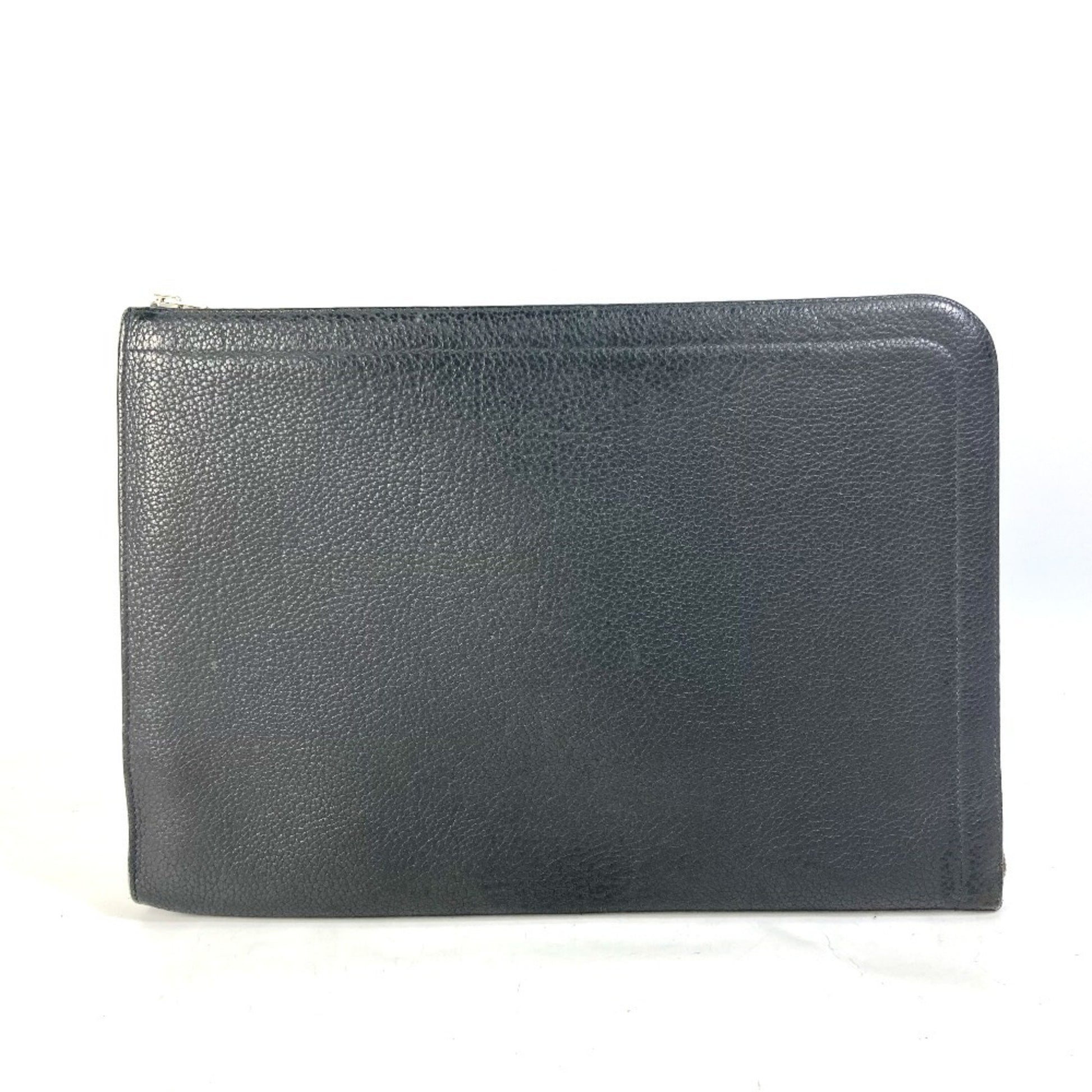 Hermès Pochette, Grey, Leather, clutch