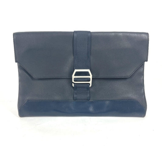 Hermès Cityslide, Navy, Leather, clutch