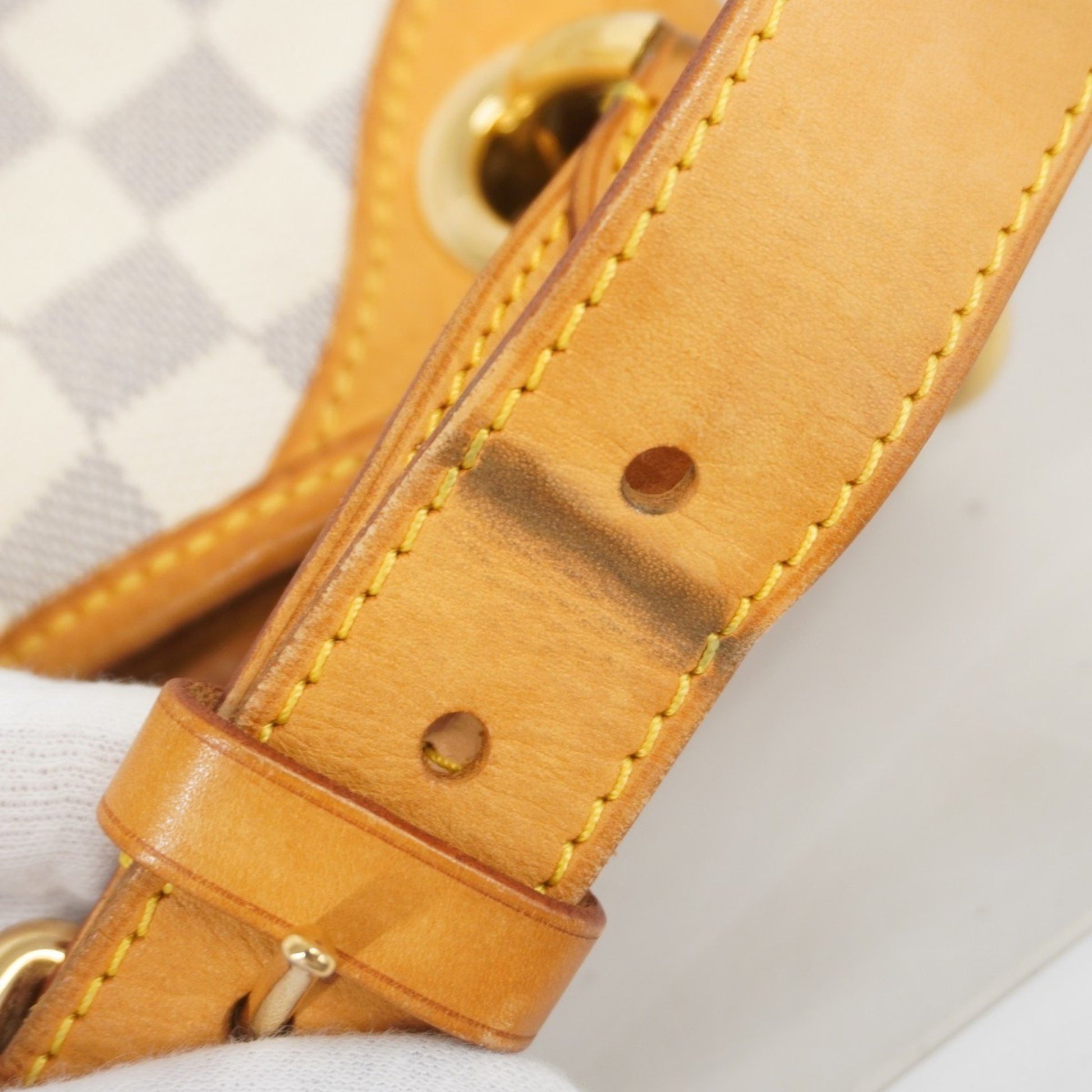 Louis Vuitton Galliera, White, Canvas, shoulder
