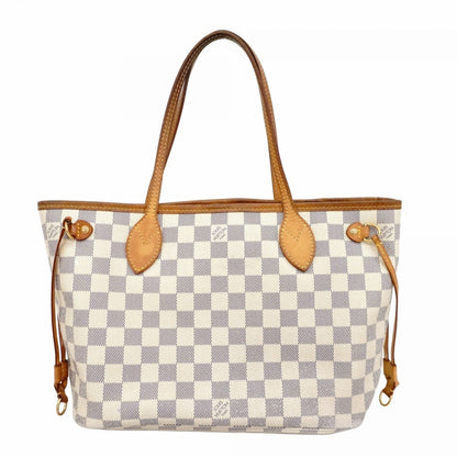 Louis Vuitton Neverfull PM, White, Canvas, tote