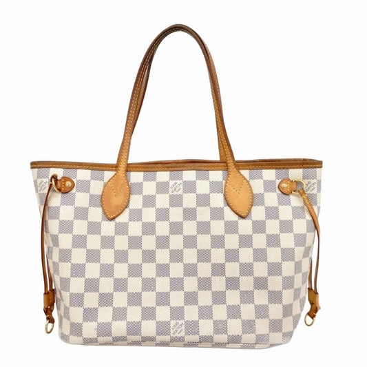 Louis Vuitton Neverfull PM, White, Canvas, tote