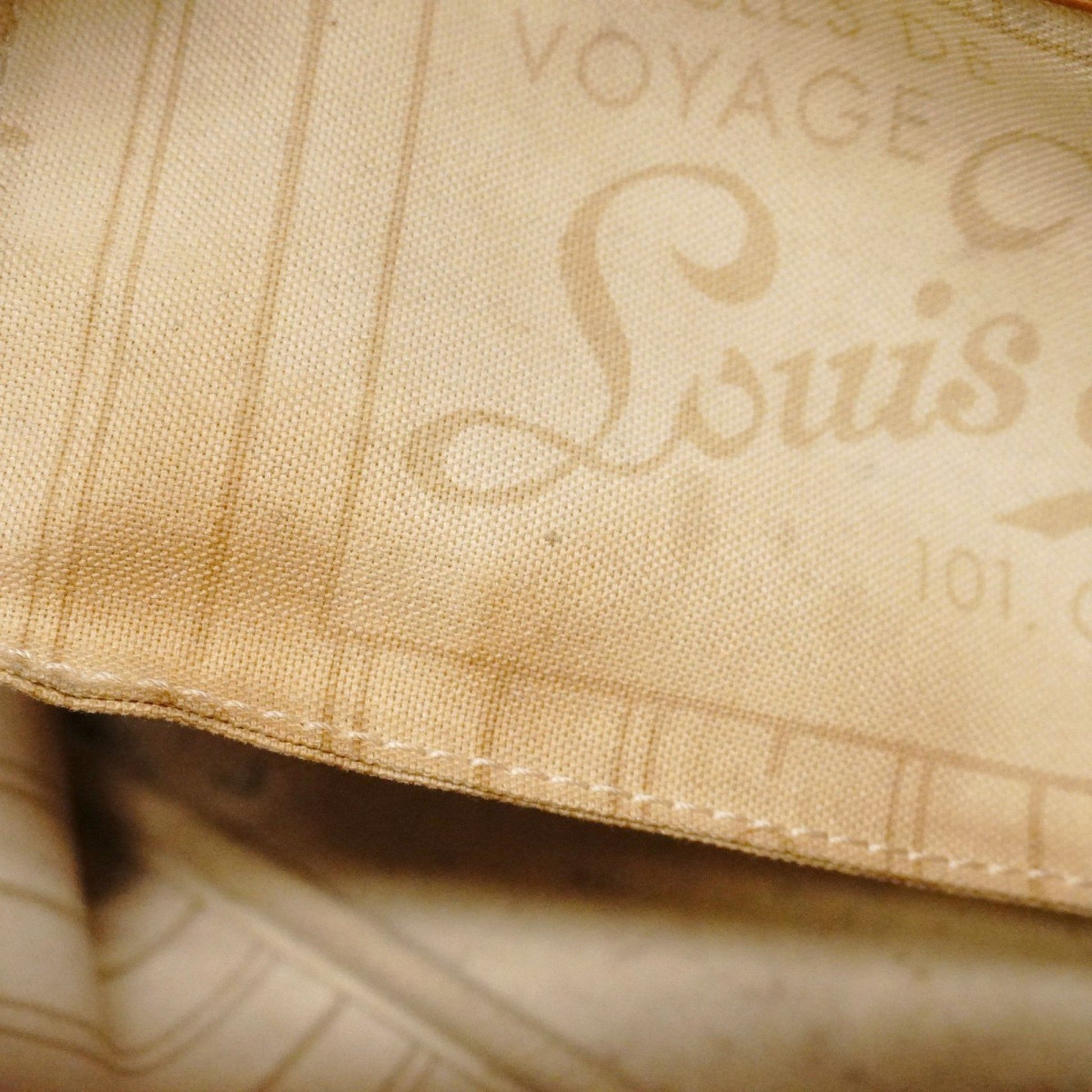 Louis Vuitton Neverfull PM, White, Canvas, tote
