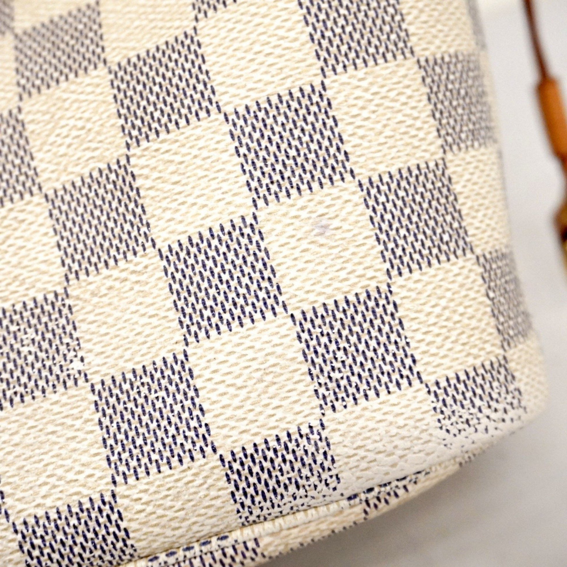 Louis Vuitton Neverfull PM, White, Canvas, tote