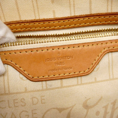 Louis Vuitton Neverfull PM, White, Canvas, tote