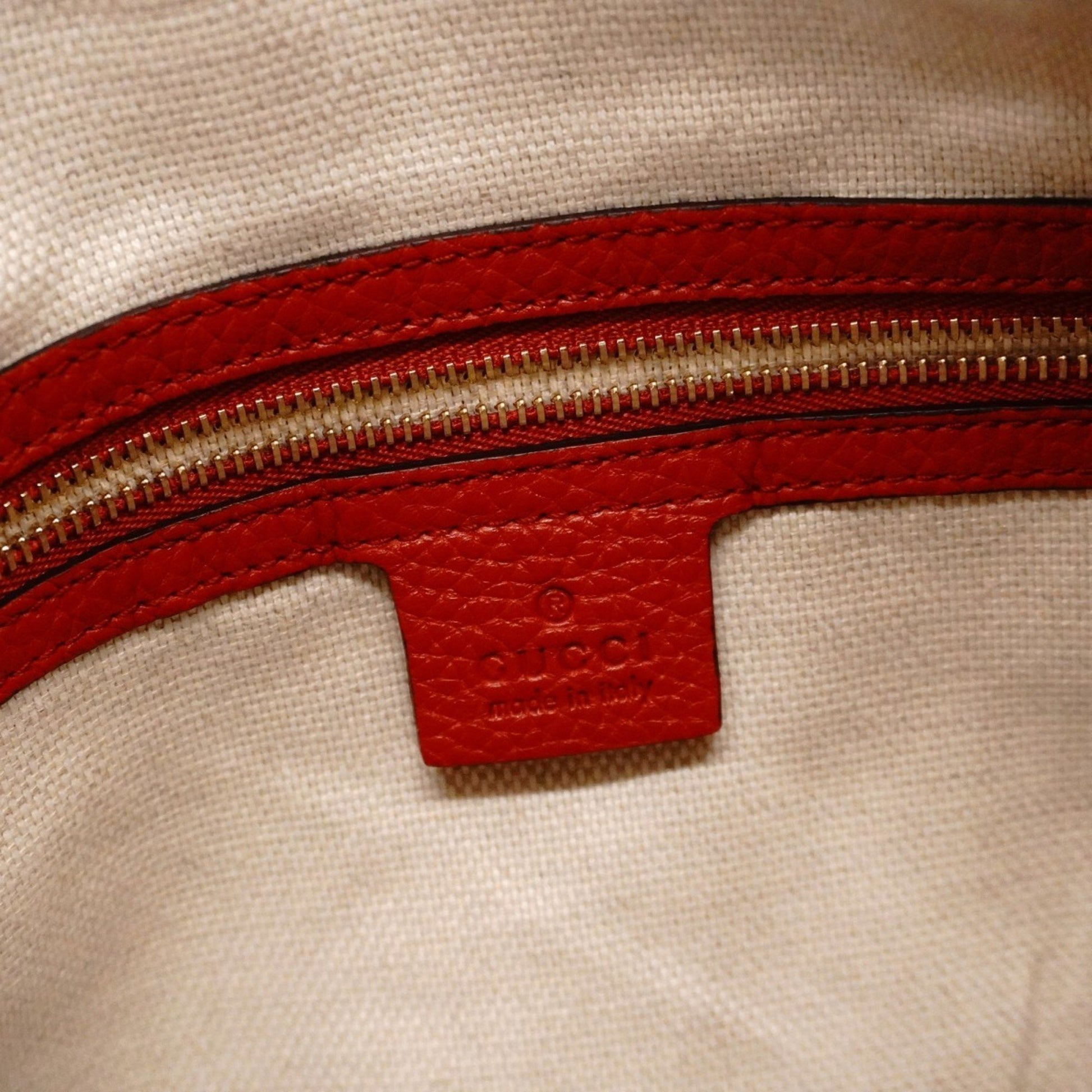 Gucci Soho, Red, Leather, shoulder
