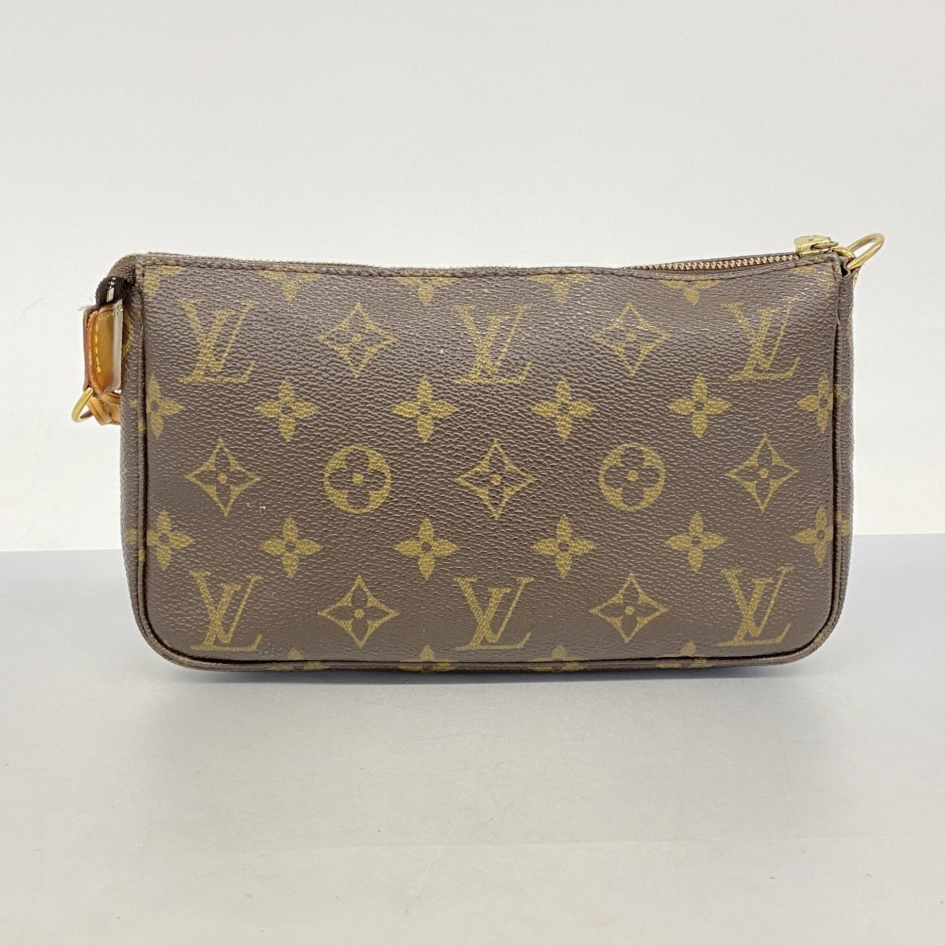 Louis Vuitton Pochette Accessoire, Brown, Canvas, clutch
