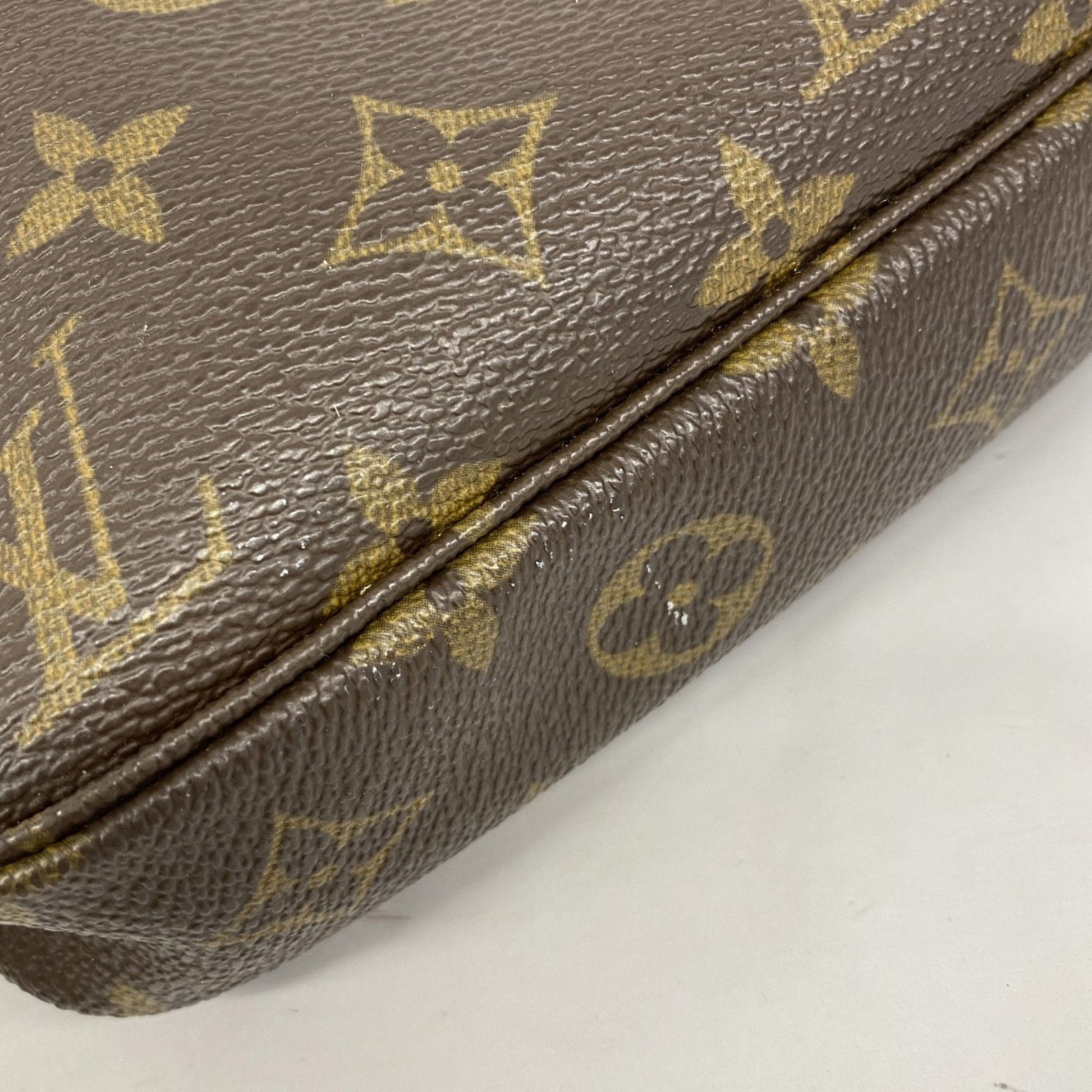 Louis Vuitton Pochette Accessoire, Brown, Canvas, clutch