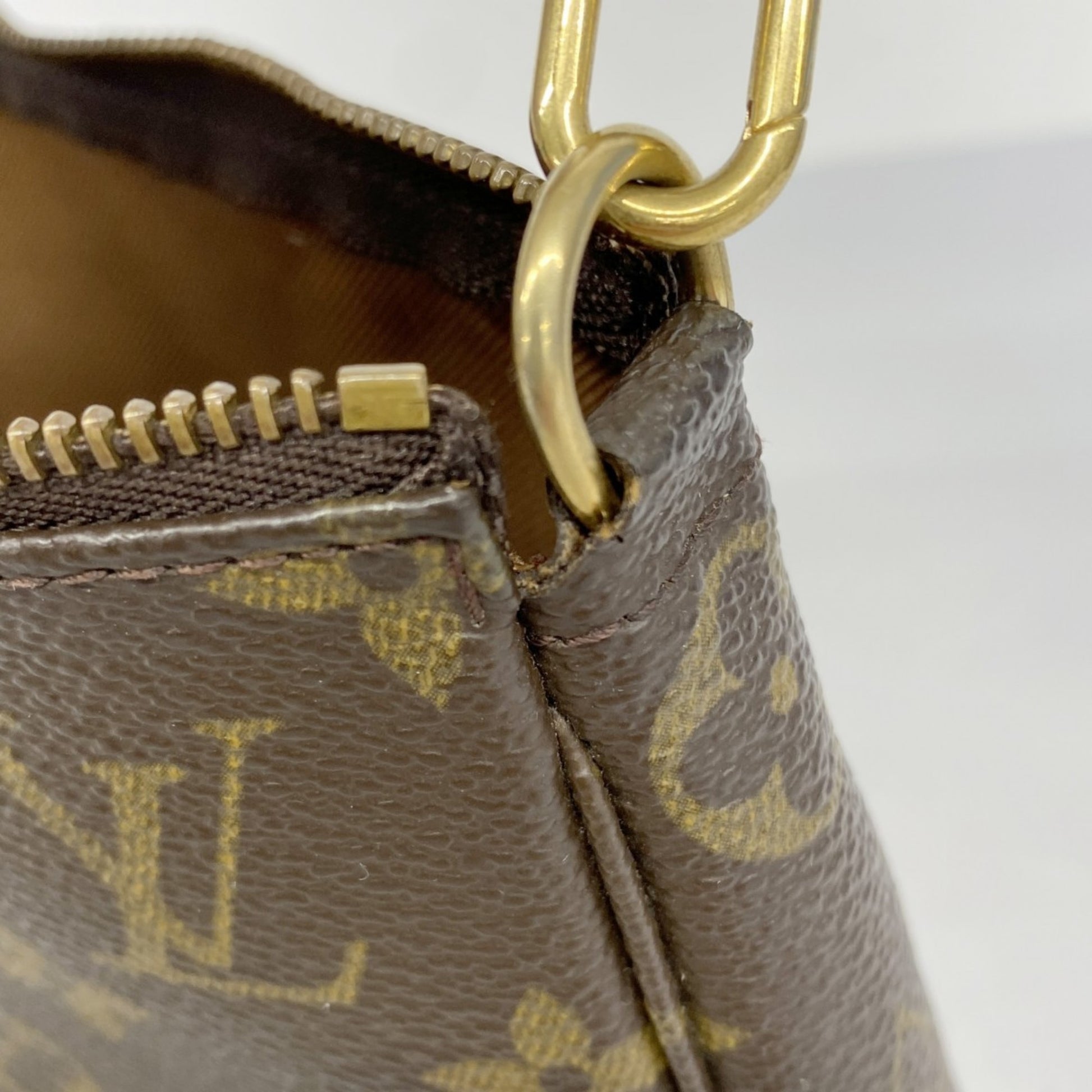 Louis Vuitton Pochette Accessoire, Brown, Canvas, clutch