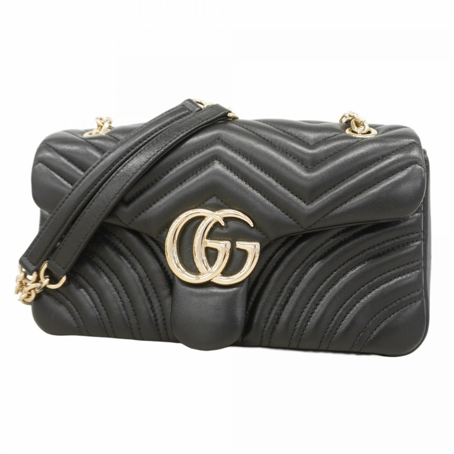 Gucci Marmont, Black, Leather, shoulder
