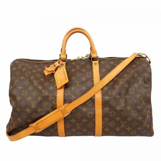 Louis Vuitton Keepall Bandouliere 55, Brown, Canvas, travel