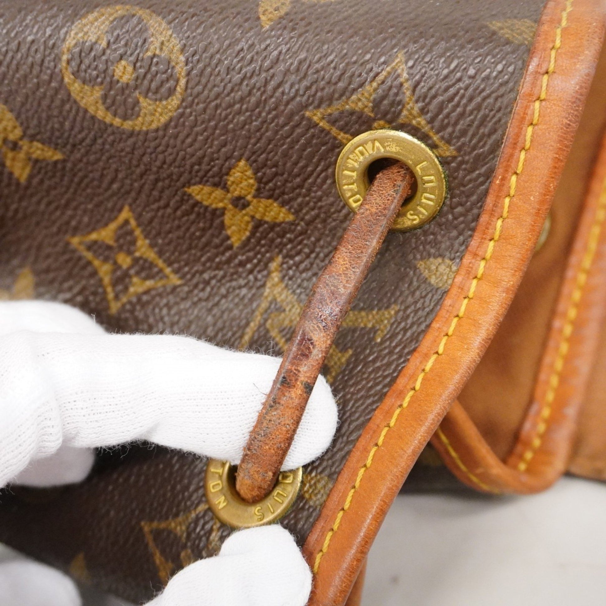 Louis Vuitton Montsouris MM, Brown, "CANVAS, LEATHER", backpack