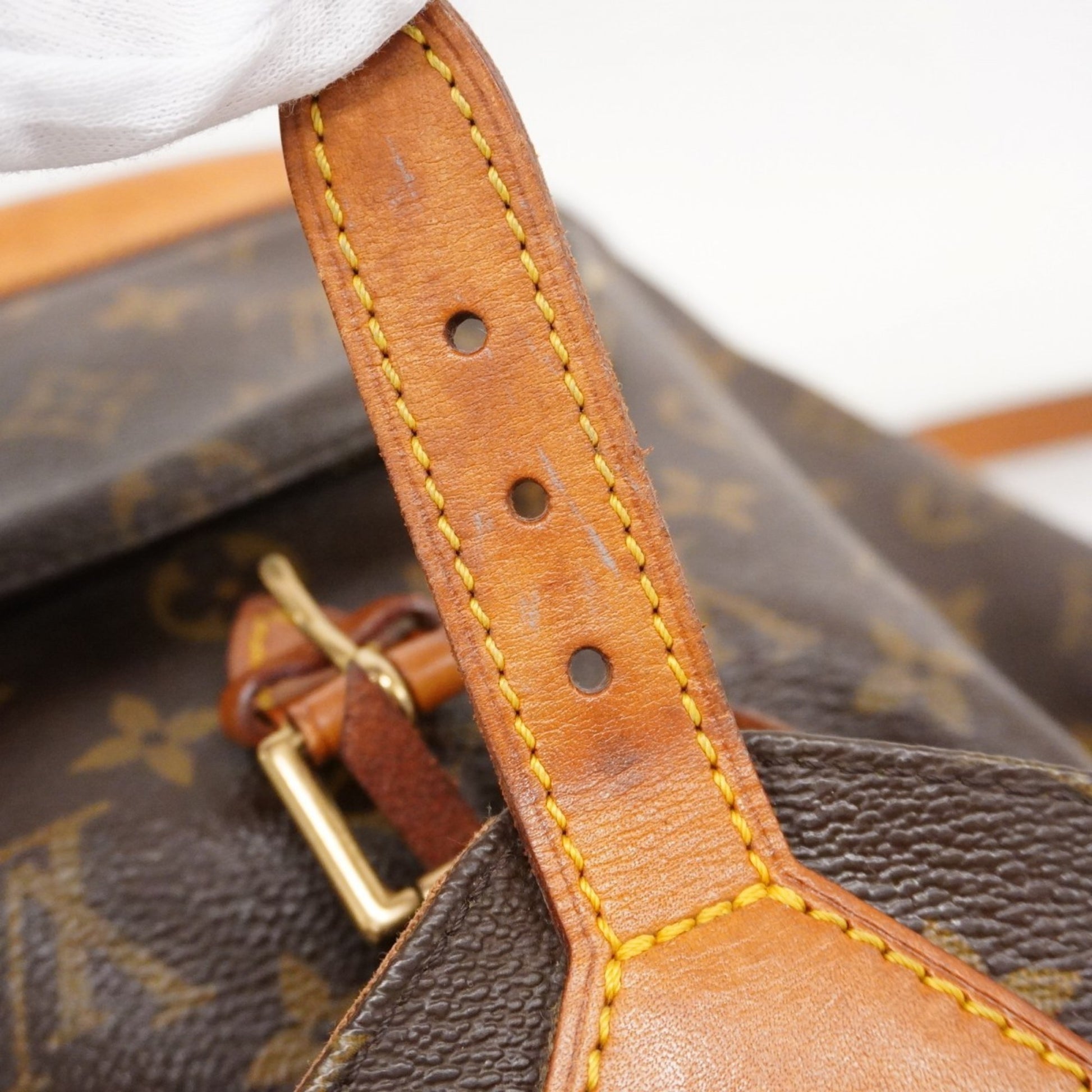 Louis Vuitton Montsouris MM, Brown, "CANVAS, LEATHER", backpack