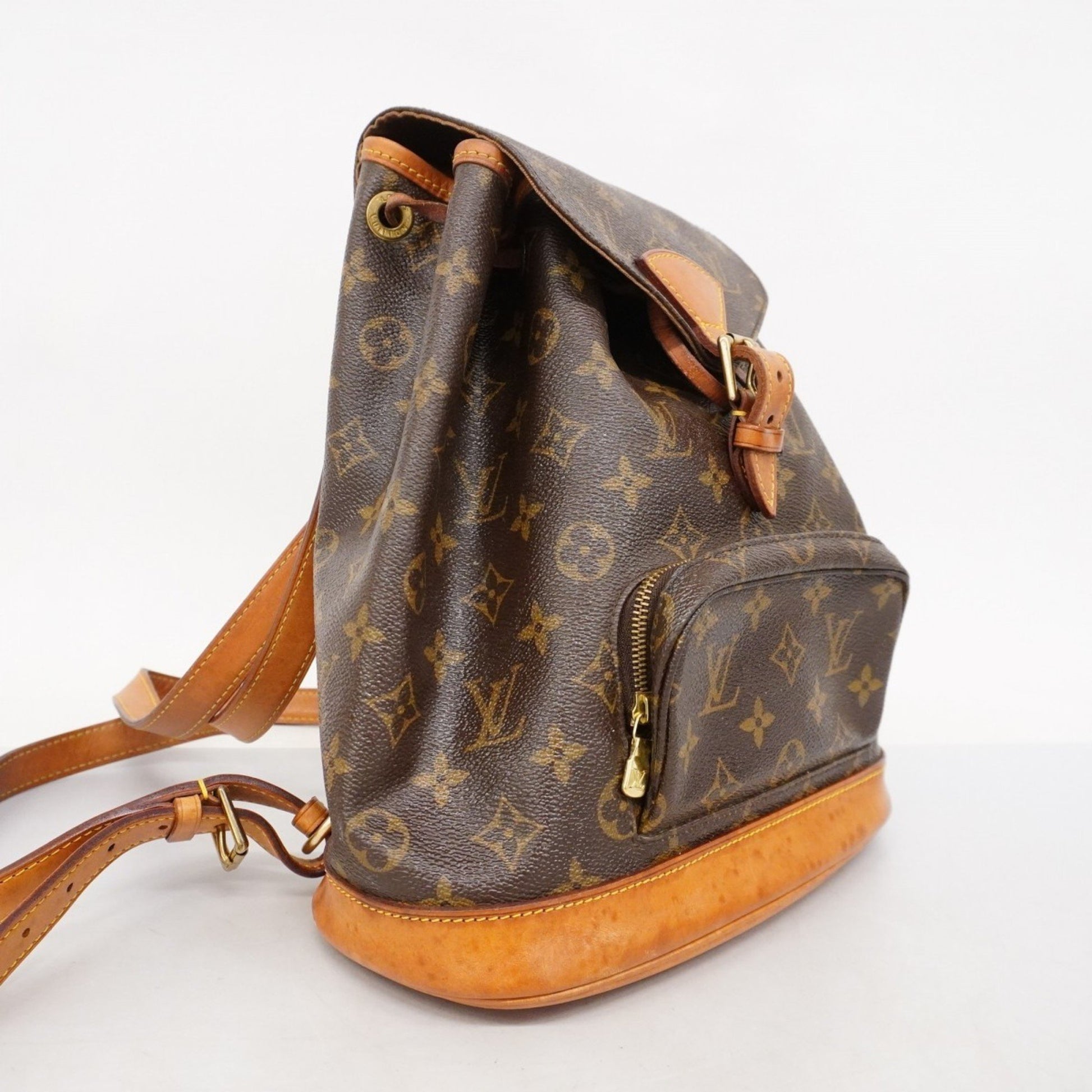 Louis Vuitton Montsouris MM, Brown, "CANVAS, LEATHER", backpack