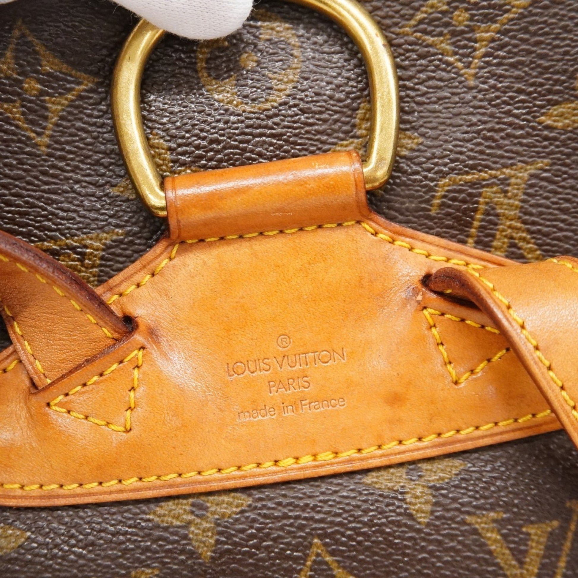 Louis Vuitton Montsouris MM, Brown, "CANVAS, LEATHER", backpack